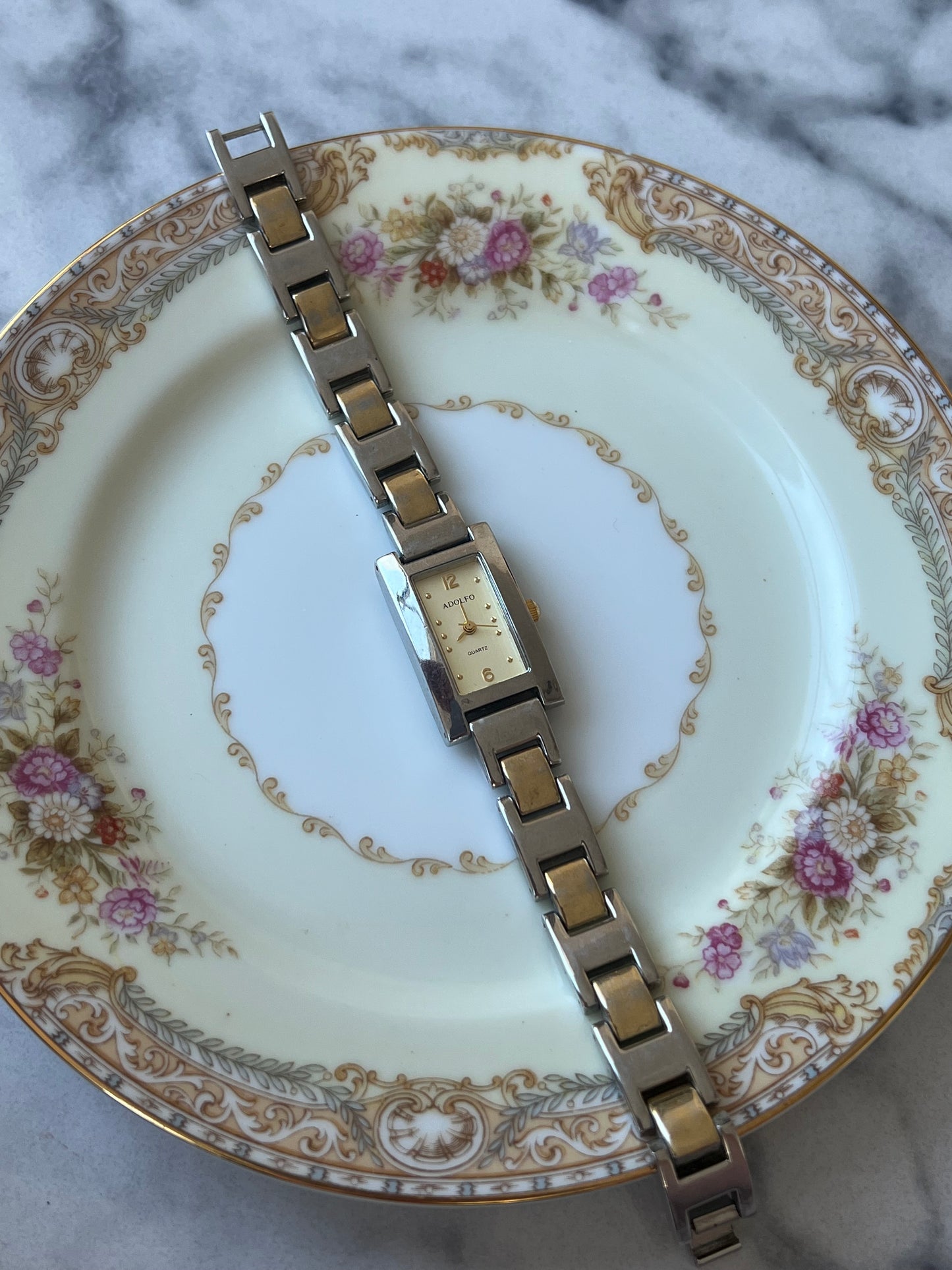 Two Tone Rectangular Watch