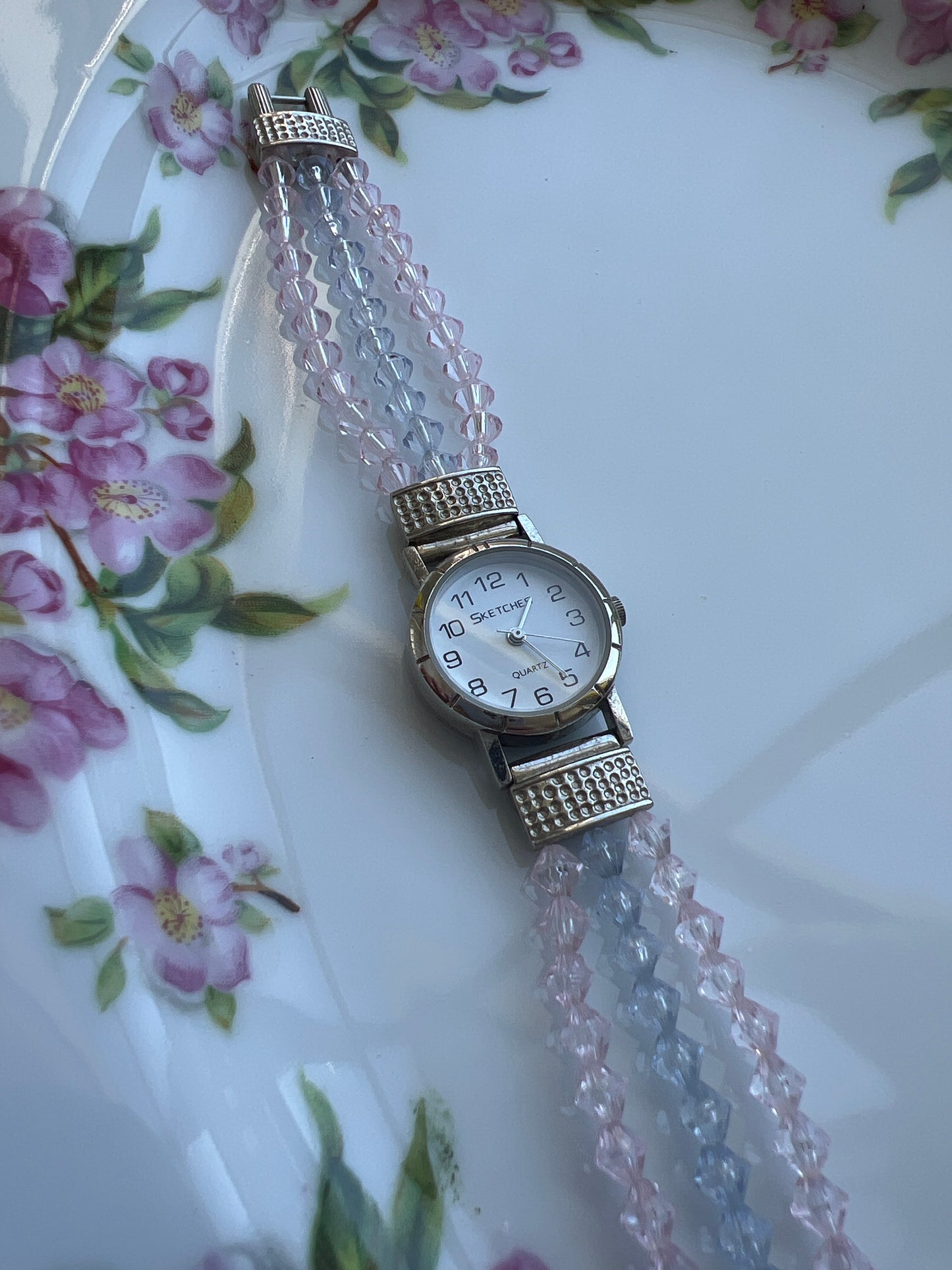 Sketches Pink Beaded Watch