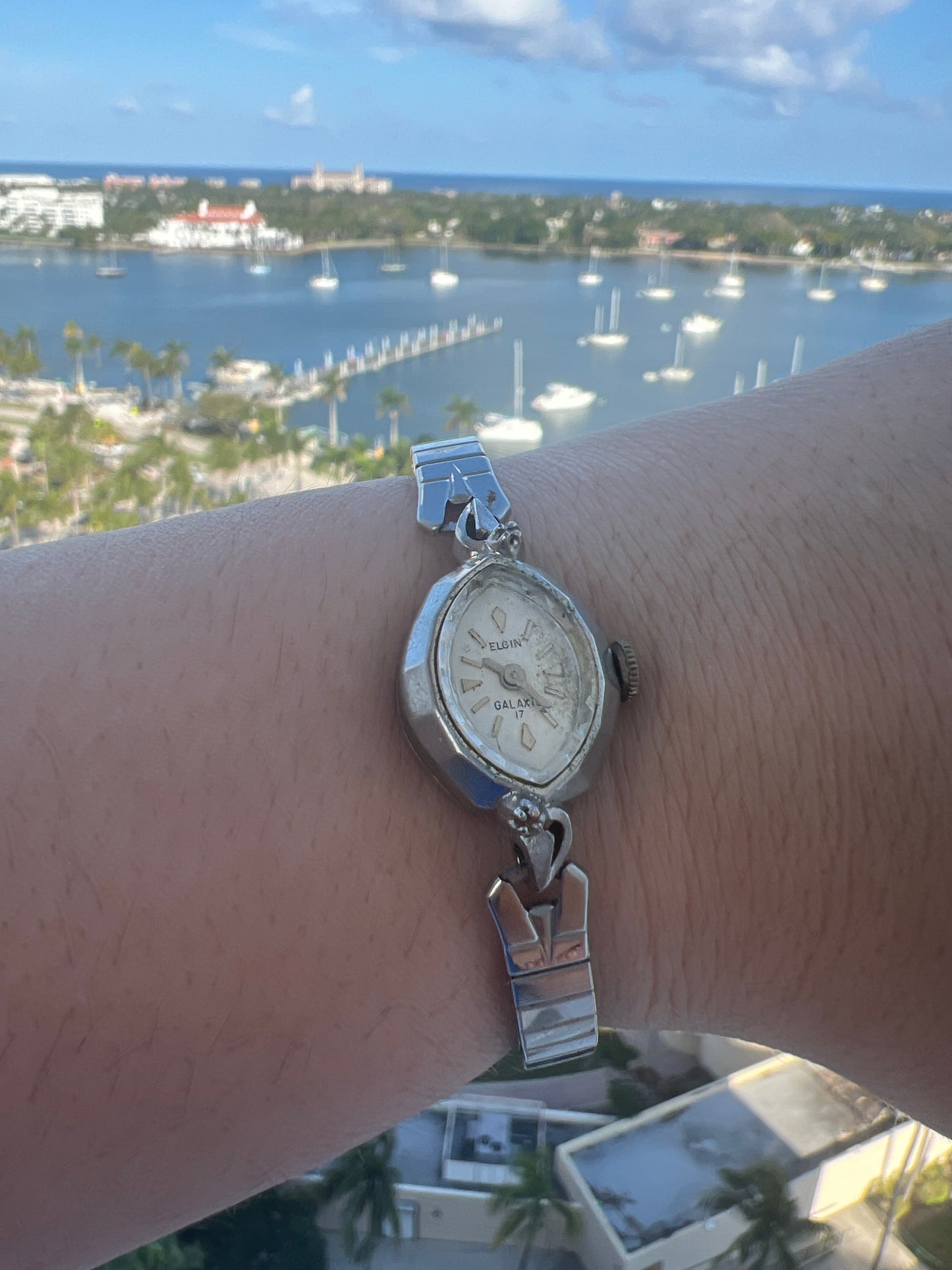 Elgin Silver Dainty Cocktail Watch