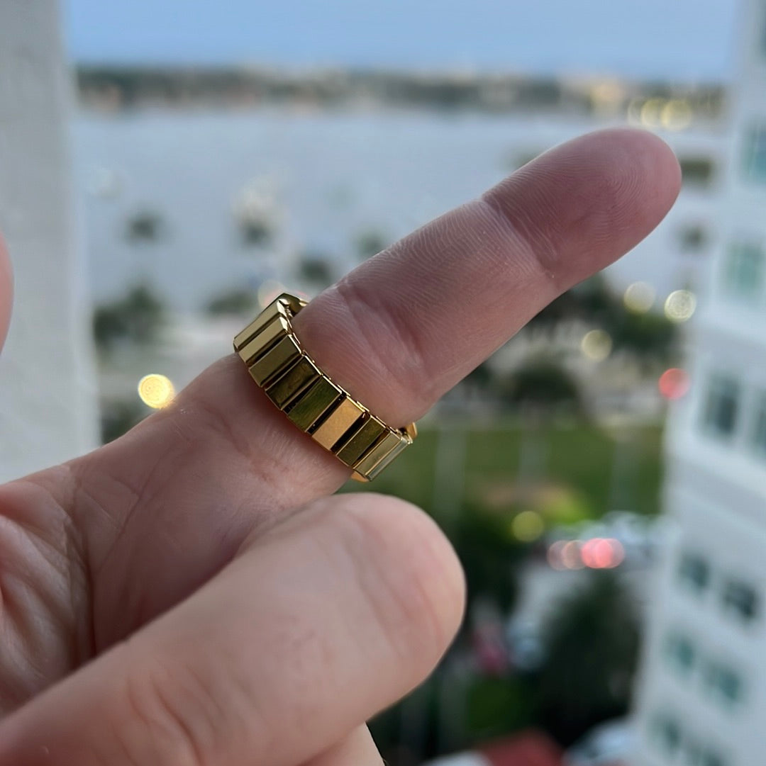 Gold Square Ring Watch