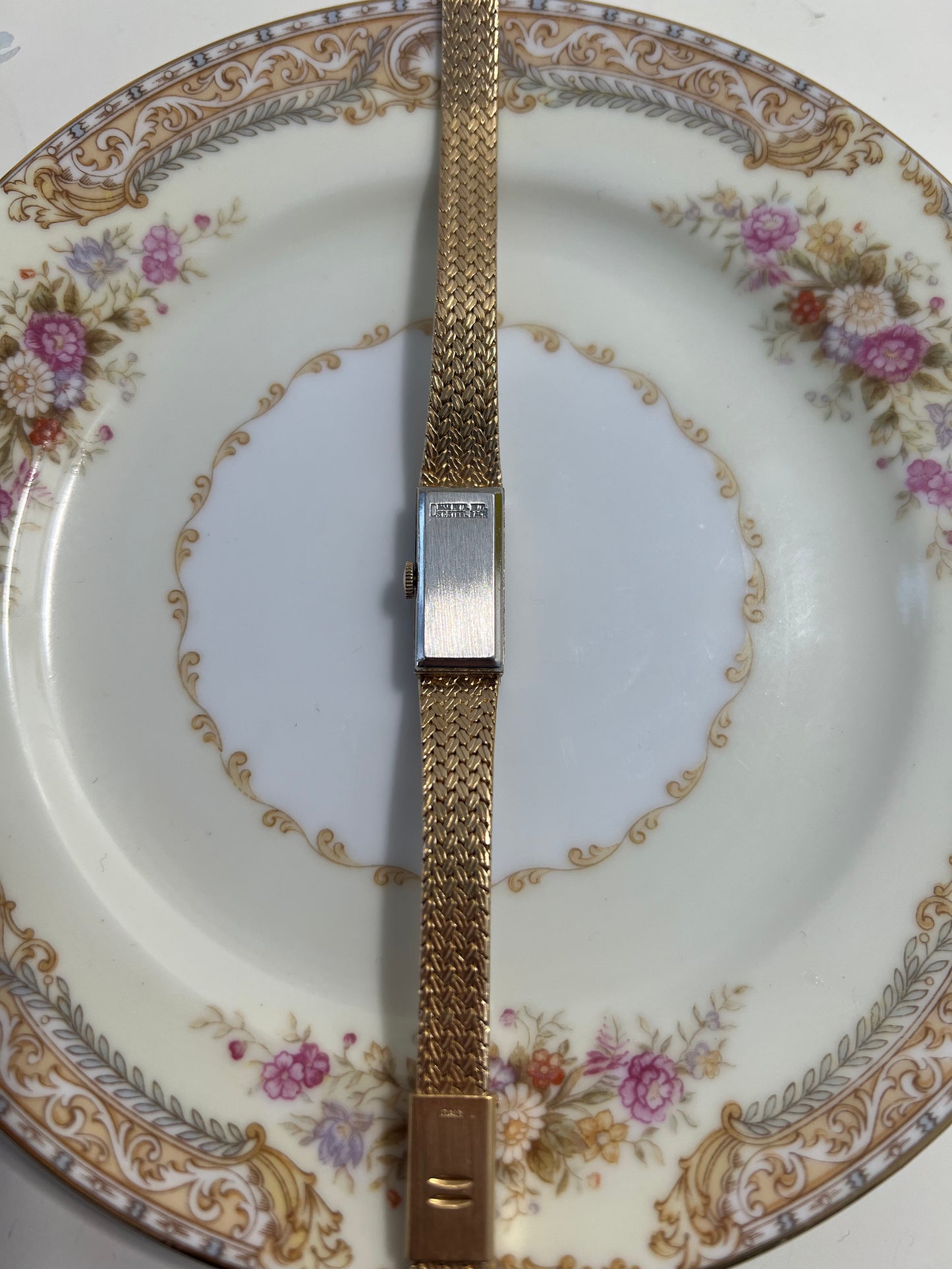 Antique Gruen Watch with a Black Dial and Diamonds