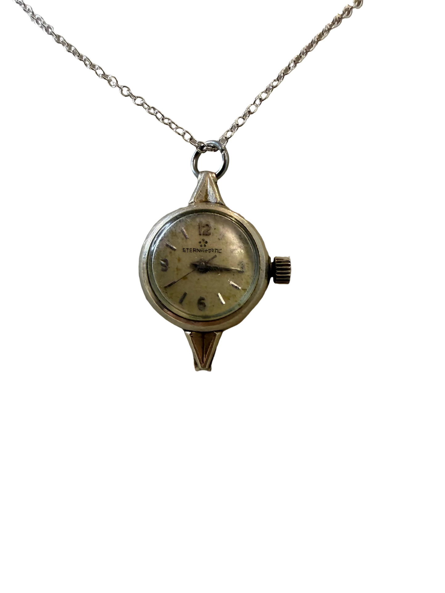Silver Dainty Watch Necklace
