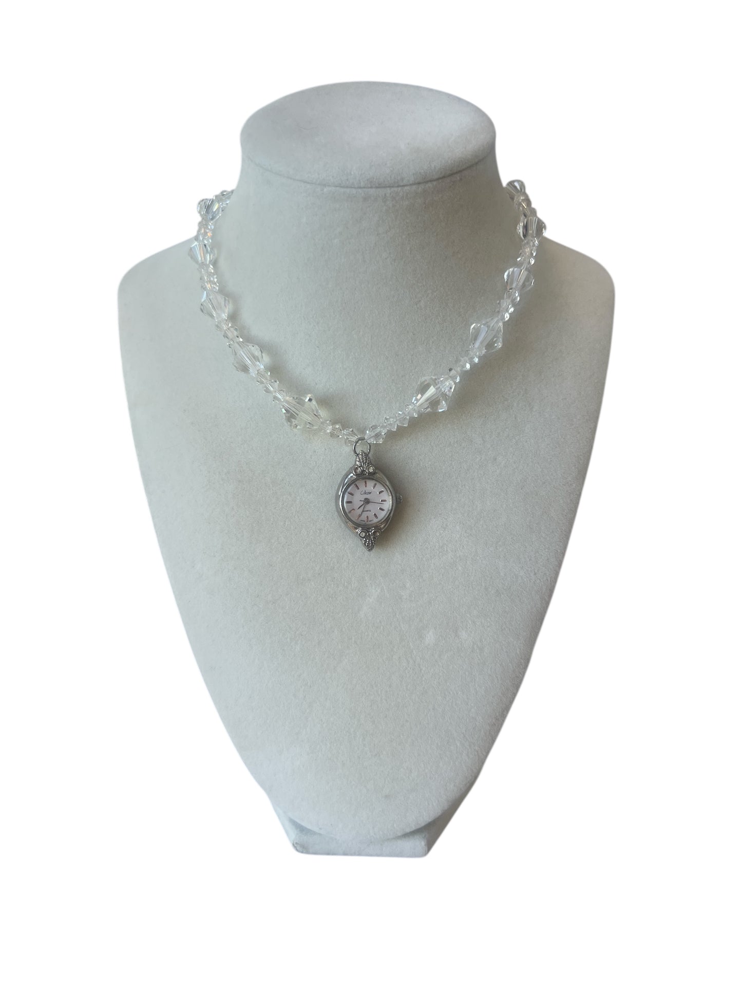 Crystal Beaded Watch Necklace